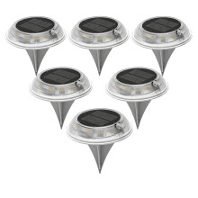 6 Pcs Solar-Powered Ground-Mounted Lights, 3 Color Modes, Solar-Powered & Waterproof Outdoor LED Lights