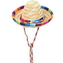 Mexican Costume Hat Couple Parent-Child Hat for Fiesta Party Kids Adults Straw Sombrero Carnival Dress Trimmer 43cm