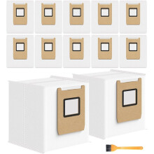 12-Pack E25 E28 Dammpåsar Kompatibla med för Omni Robotdammsugare E25 E28, 4-Lagers Filtreringssystem