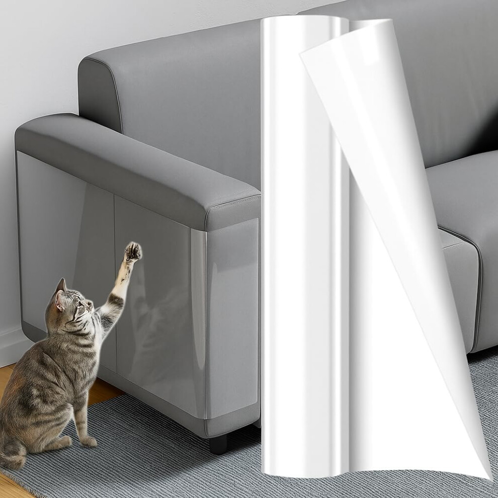 Harmon Wandyer Cat Scratch Sticky Paws Tape Door Furniture Protector From Dog Cat Scratching, Anti Scratch Clear Training Self Adhesive Free Cutting Tape F