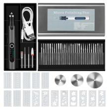 Engraving Pen with 37 Bits, USB Rechargeable Cordless Engraving Machine with Box, Portable DIY Rotary Engraver,Black