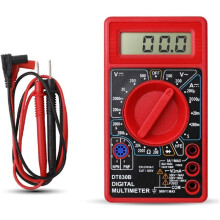 Multímetro Digital DT830B com LCD, Proteção Contra Sobrecarga, Teste de Tensão e Amperagem, Ponta de Prova CC/CA, Vermelho