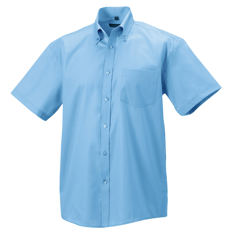 Russell (16Inch, Bright Sky) Collection Mens Short Sleeve Ultimate Non-Iron Shirt Multicoloured
