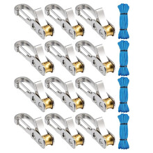 Conjunto de 12 Peças de Ferramentas de Cobre para Tensionar Cordas, com Cordão Refletor e Estojo de Transporte para Aventuras Ao Ar Livre