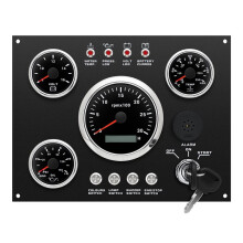 4 Gauge Set Panel 85mm Tachometer 0-3000rpm for Car Boat 7 Color LED Water Temp Volt Oil Press Dashboard 12V
