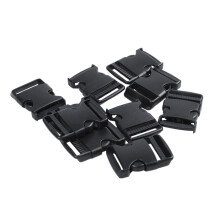10x Hard Plastic Strap Band Belt Side Release Buckle 3cm Width Black
