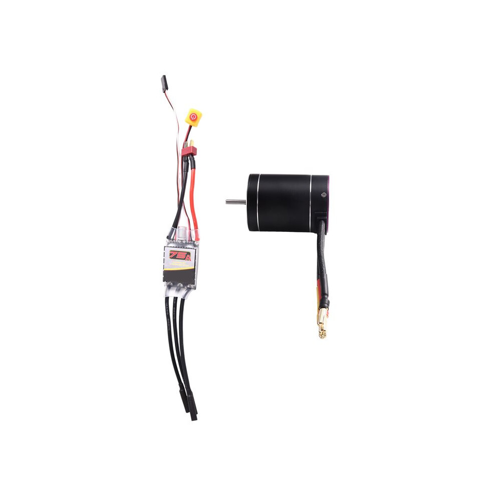 Brecantia 3650 4300Kv High-Speed Brushless Motor And 75A Brushless Esc For Arrma Hsp Redcat Rc4wd Axial Scx10 D90