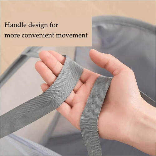 Mesh Laundry Hamper Basket, 3 Compartments Laundry Basket, Foldable  Laundry Hamper with Side Pocket for Laundry Room 1