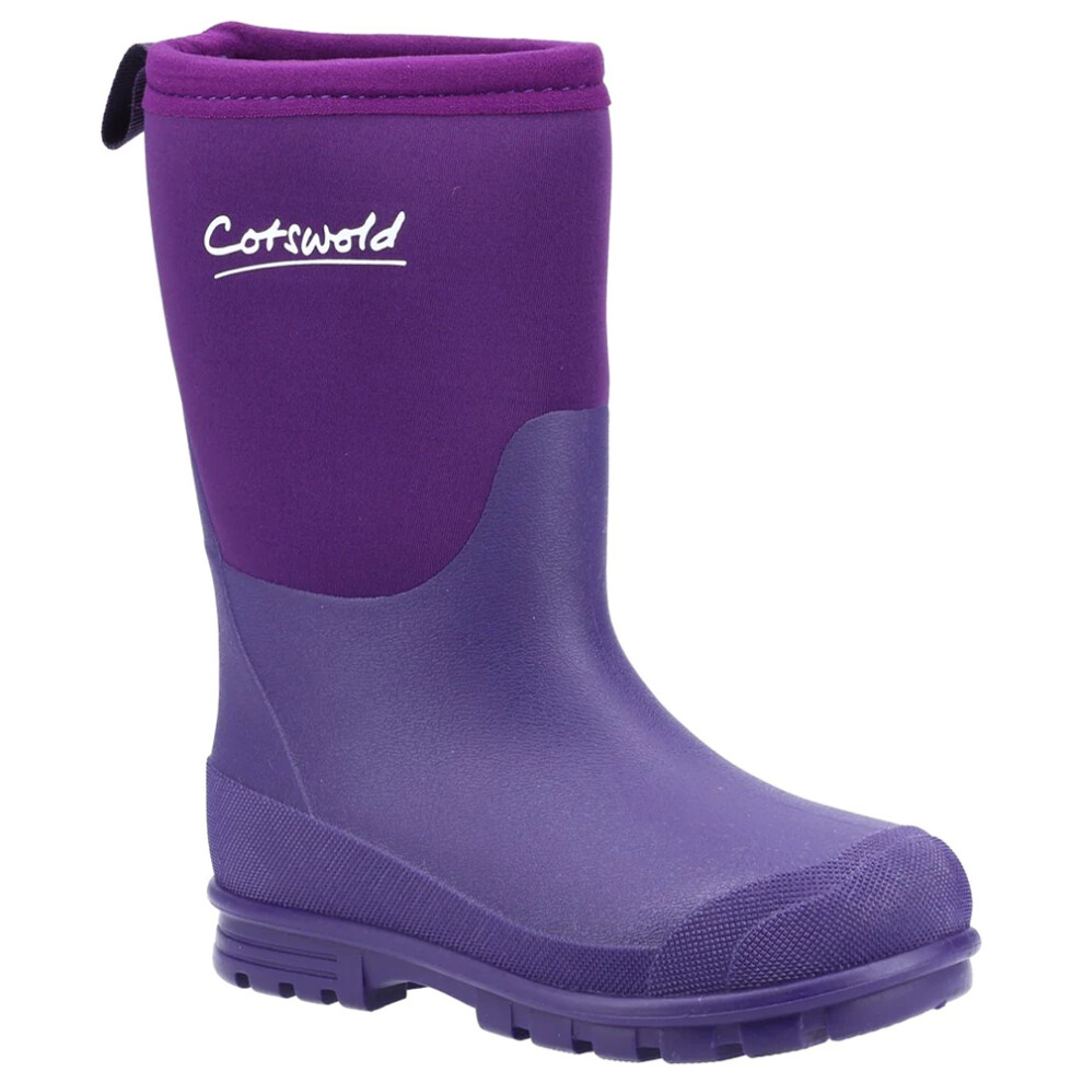 Cotswold (8.5 Uk Child, ) Childrens/Kids Hilly Neoprene Wellington Boots Purple