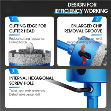 Diamond Drill Bit Ceramic Tile Hole Saw with Position Drill for Glass Marble Granite Stone Porcelain 20mm