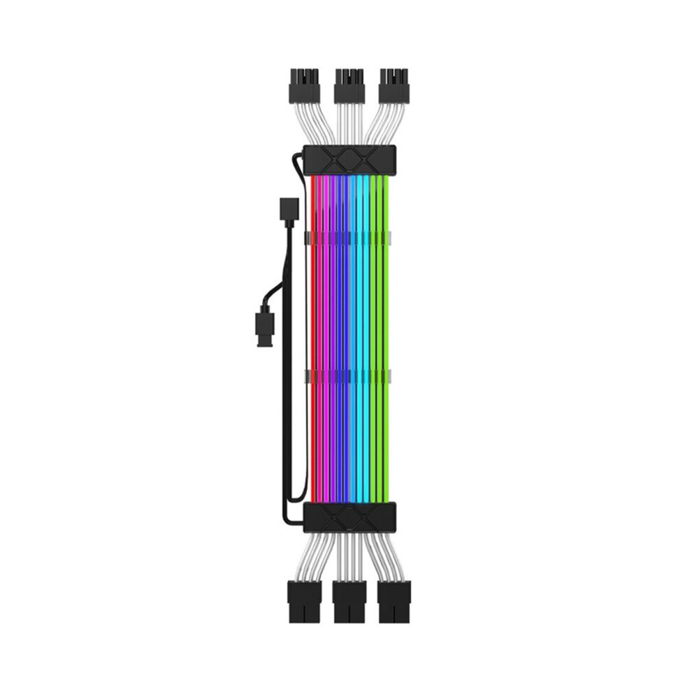 Argb Extension Cable 3X8pin Strip Pcie Gpu Motherboard Extension Cable For Computer Power Supply Motherboard Light/Black 4711355843612
