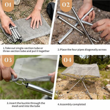 Portable Outdoor Fire Pit Foldable Fire Pits for Outside Wood Burning Small Wire Firepit with Carrying Storage Bag