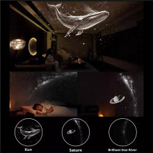2-in-1 Star Projector Night Light LED Starry Sky Ambient Lamp for Bedroom Sleep LED Atmosphere Light 3 Films