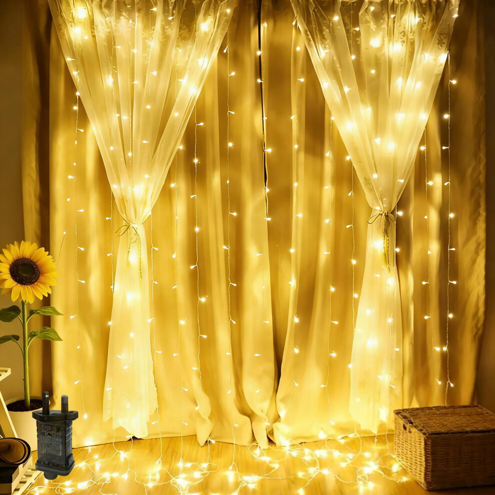 2M X 2M Curtain S Indoor Fairy Plug In,204Led Backdrop Window Curtain S Wall ,Hanging Waterfall ,8Mode,Waterproof,Connectab Light 3006802351408