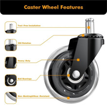 5 Pack Chair Wheels , 2.5 Inch Heavy Duty Replacement Chair Wheels, Quiet Floor Protectors for Most Chairs