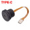 Runder USB-Typ-C-3.1-Einbaustecker (Buchse auf Stecker) mit PFC-Flachkabel, Industriegewinde, 20 cm 6