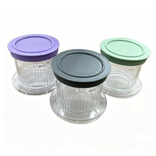 Lot de 2 Gobelets à Dessert avec Couvercles pour Sorbetière pour FastFreeze 5-en-1, Gris-Vert