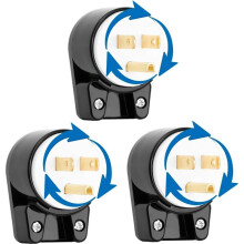 1 Set/3pcs Nema 5-15P 90 Degree USA Canada Male Plug, ETL Listed, 15A 125V, DIY Rewireable, US Plug