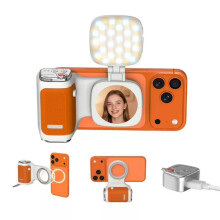 Asistente de Obturador de Cámara de Teléfono, Empuñadura Magnética, Soporte para Teléfono Inteligente, Mango con Control Remoto y Luz de Relleno