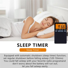 Portable AM FM Radio Weather Radio Pocket Radio with Large LCD Screen Snooze Function Digtail Alarm Clock Radio