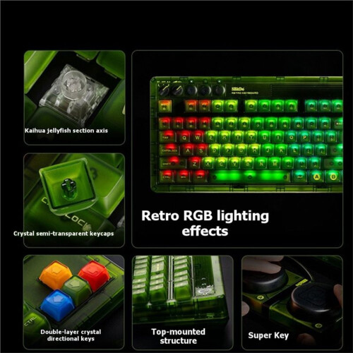 8BitDo Retro 87 Mechanical Keyboard RGB Backlight Hot Swappable Wireless  2.4G USB-C Keyboard for Windows PC Tablet 2