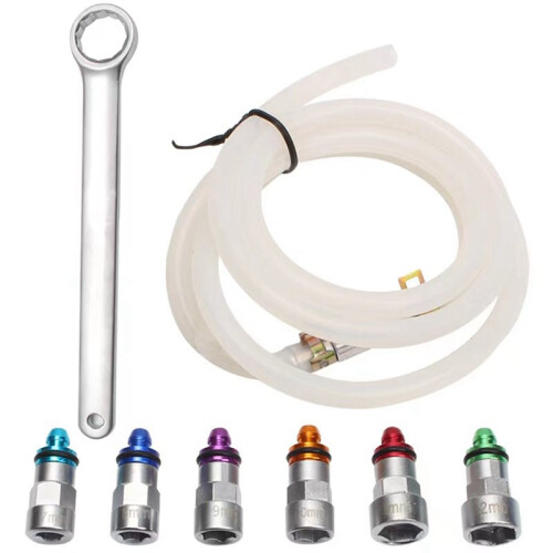 8pc Brake Bleeder Wrench Set with Extractor Socket & Check Valve for Efficient Bleeding