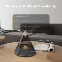 Aromatherapy Atmosphere Lamp Speaker Quantum Light Bedroom Bedside Hifi Sound Wireless Stereo Subwoofer Gray