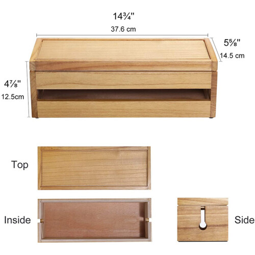 2X Kabel Management Box Holz Kabel Organizer Box (Holz Farbe) 1
