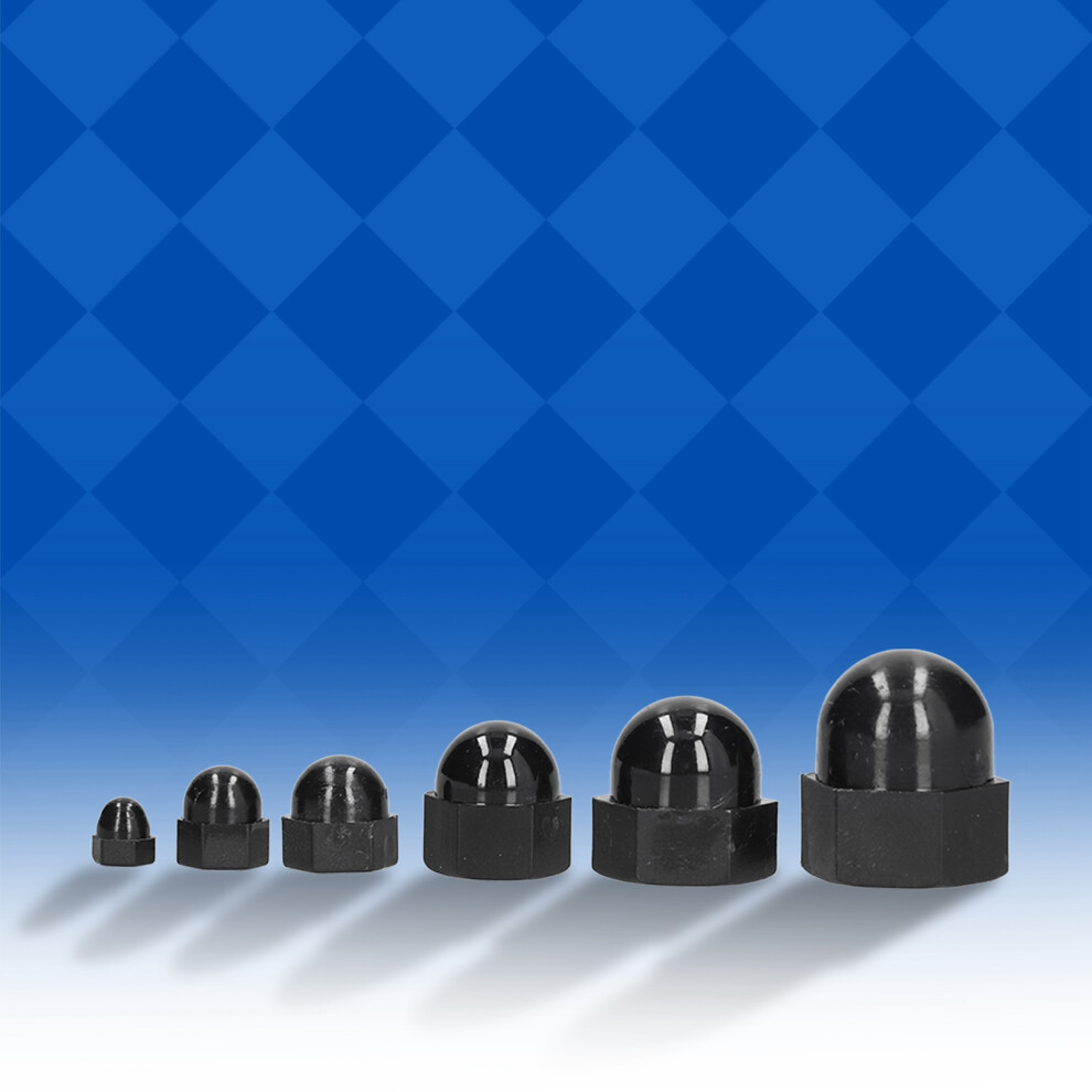 M12 Hex Nut Caps 10Pcs Plastic Black