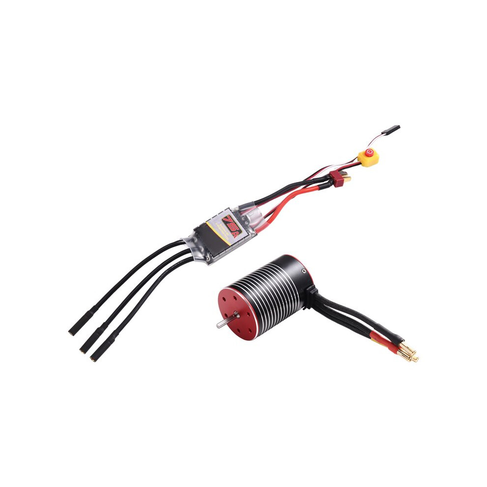 Brecantia 3650 6300Kv High-Speed Brushless Motor And 75A Brushless Esc For Arrma Hsp Redcat Rc4wd Axial Scx10 D90