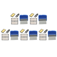 5X Self Inking Stamp Set Custom Personalised Business Name Number Address Printing Rubber Stamp with Tweezers Kit