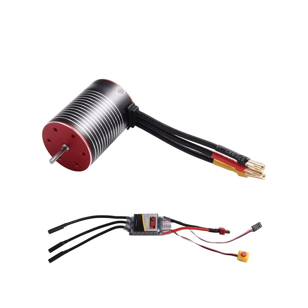 Brecantia 3650 3600Kv High-Speed Brushless Motor And 75A Brushless Esc For Arrma Hsp Redcat Rc4wd Axial Scx10 D90