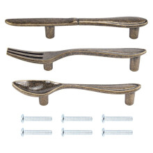 15 Piezas Cuchillo Cuchara Tenedor Gabinete de Cocina Armario CajóN Tiradores Perillas 3 Pulgadas Centro una Centro Bronce