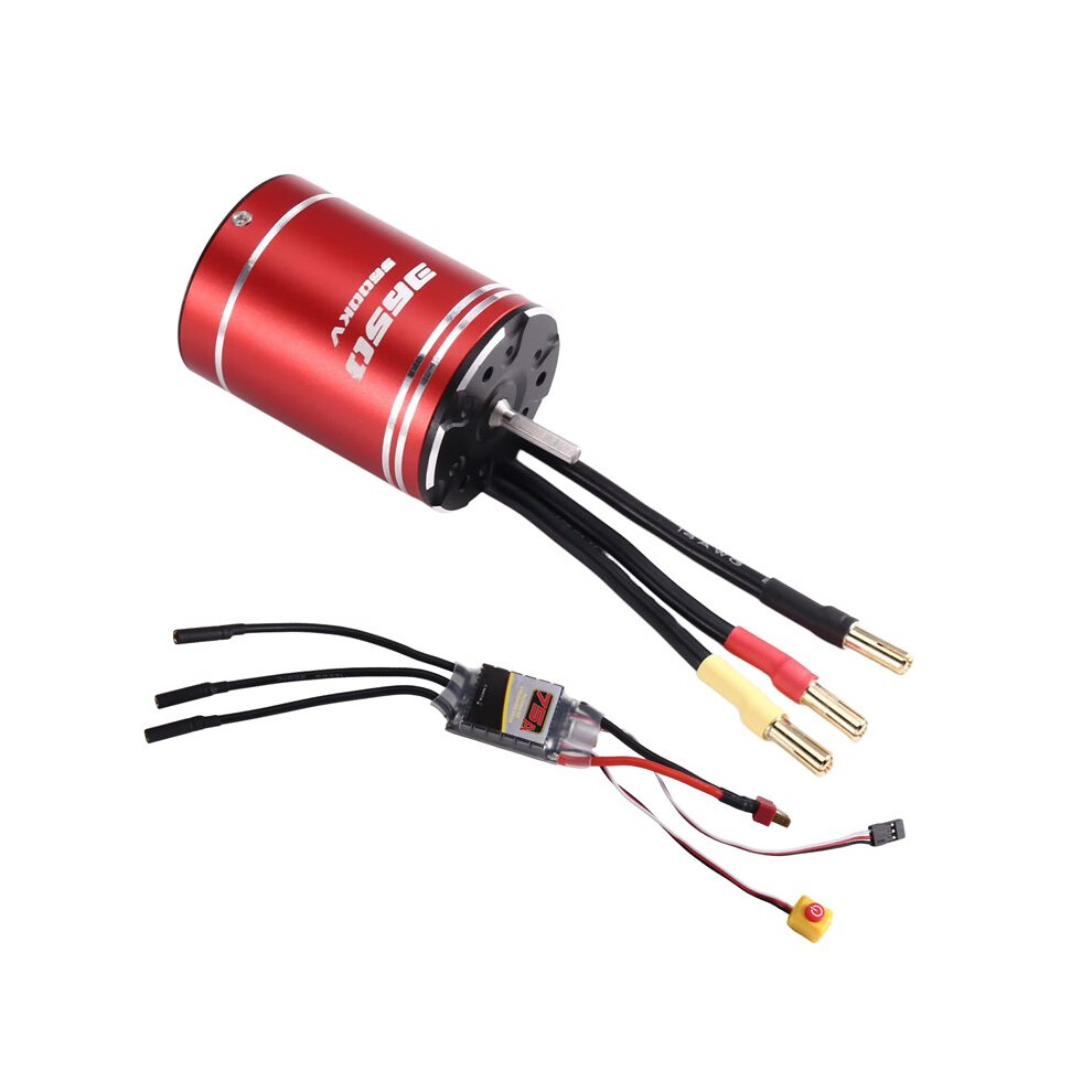 Brecantia 3650 5600Kv High-Speed Brushless Motor And 75A Brushless Esc For Arrma Hsp Redcat Rc4wd Axial Scx10 D90