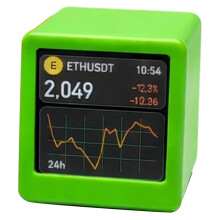 Real- Crypto Price Display WiFi Bitcoin Stock Ticker Screen Market Monitor Cryptocurrency Green