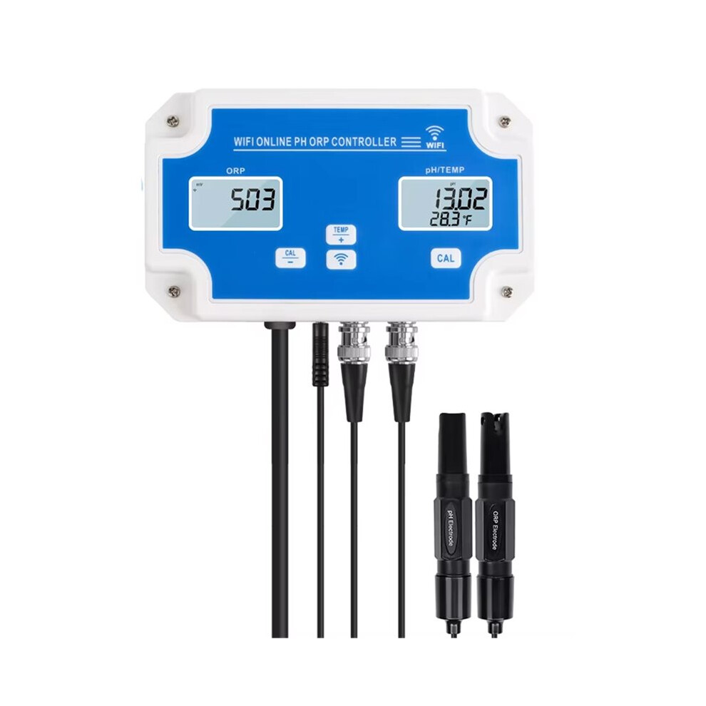 WiFi Water Quality Analyzer Temp PH ORP/Salt/EC/TDS Meter Data Logger Remote Online Monitor for Swimming Pool EU Plug-image-OPC-PVKVQVQ-NEW