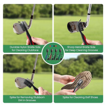 Club Brush and Cleaner with Retractable Zipline and Aluminum Carabiner Cleaning Tool.