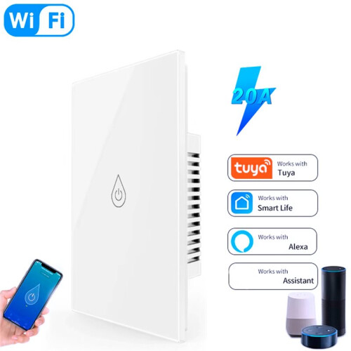 Wifi   20A Water Heater Switches Touch Panel Timer Voice Remote Control Work  Life App Control US Plug B 1