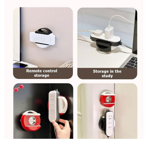 Socket Organizer Suction Cup No-Drill Rack, Power Strip Holder Under Desk for Home Workplace and Dorm 2