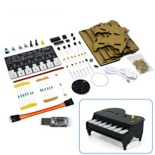 Elektronisches Keyboard-DIY-Kit mit Grafischer Programmierung, 12 Soundeffekten, 7 Musiktiteln und LED-Beleuchtung - ein Übungs-DIY-Kit