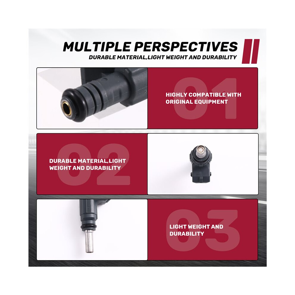 4Pcs Car Fuel Injectors Nozzle 0280155897 For 3.2L V6 2004-2006 1.8L Turbo 06A906031s Black 4713617381696
