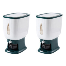 2X Dispenser di Riso Automatico da 10 Kg con Tazza di Risciacquo Dispenser di Riso Intelligente Secchio di Riso per La Conservazione del Riso Scatola