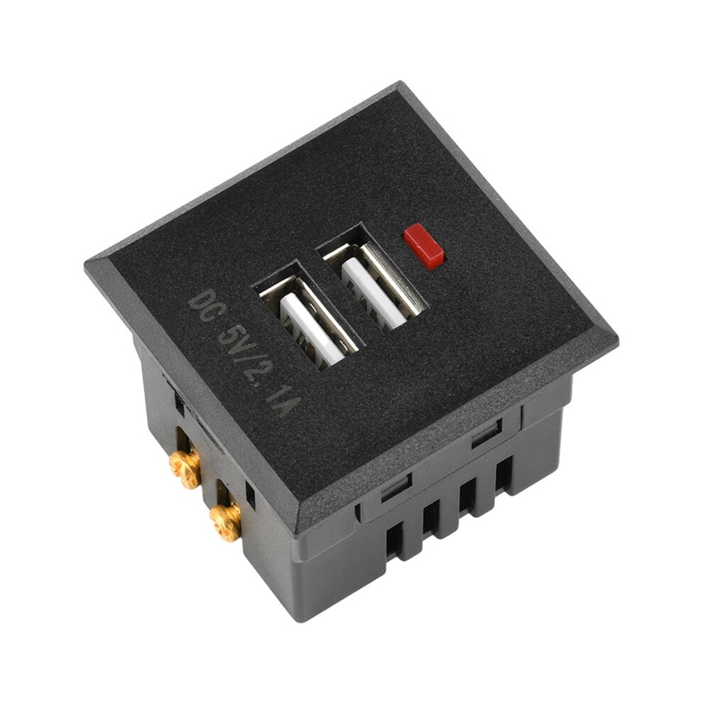 Desktop Socket Module 5V 2.1A Dual Usb Power Socket Embedded With Led Indicator Dual Usb Charging Socket Module Black 4712785485175