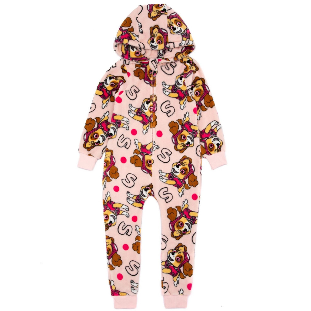 Paw Patrol (4-5 Years, ) Girls Skye Hooded Sleepsuit Pink