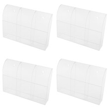 4X Clear Acrylic Remote Control Holder Wall Mount Media Organizer Storage Box (Three Compartments)