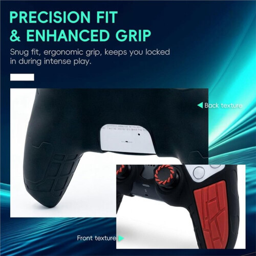 Silicone Case Cover for PS5 DualSense Controller with Thumb Grip Caps Kit Soft Protective Case Special Edition Series 1