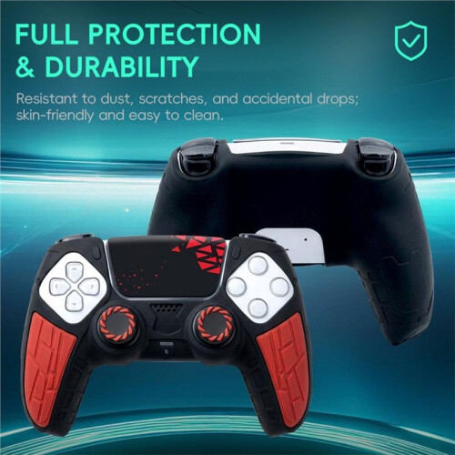 Silicone Case Cover for PS5 DualSense Controller with Thumb Grip Caps Kit Soft Protective Case Special Edition Series 2