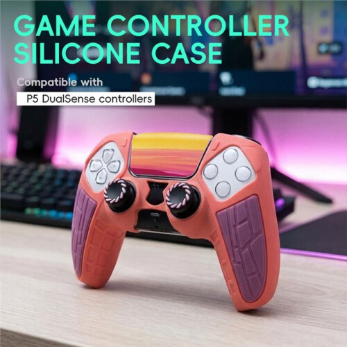 Silicone Case for PS5 DualSense Controller with Thumb Grip Caps Kit Soft Protective Case Cover Special Edition Series 1