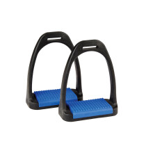 (4.5in, Blue) Korsteel Polymer Stirrup Irons With Coloured Treads