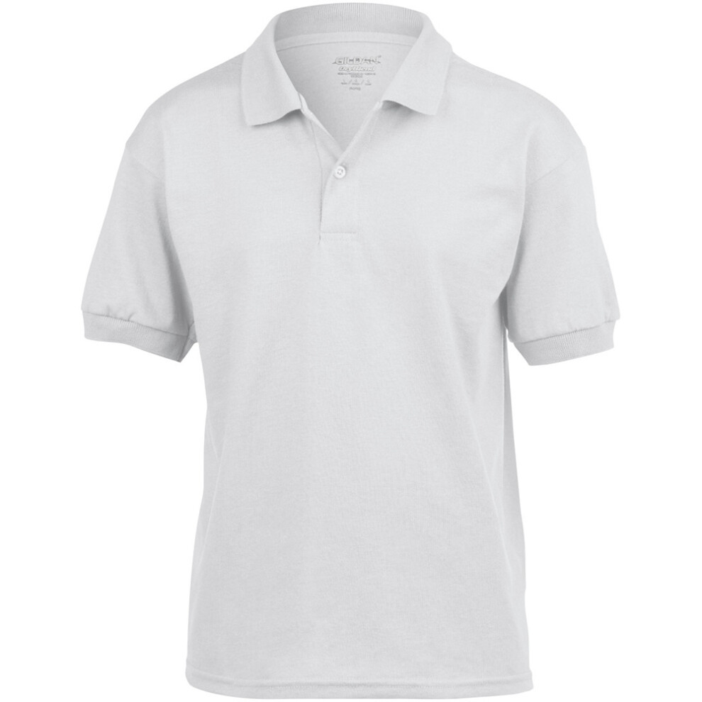 Gildan (Xl, ) Dryblend Childrens Unisex Jersey Polo Shirt White